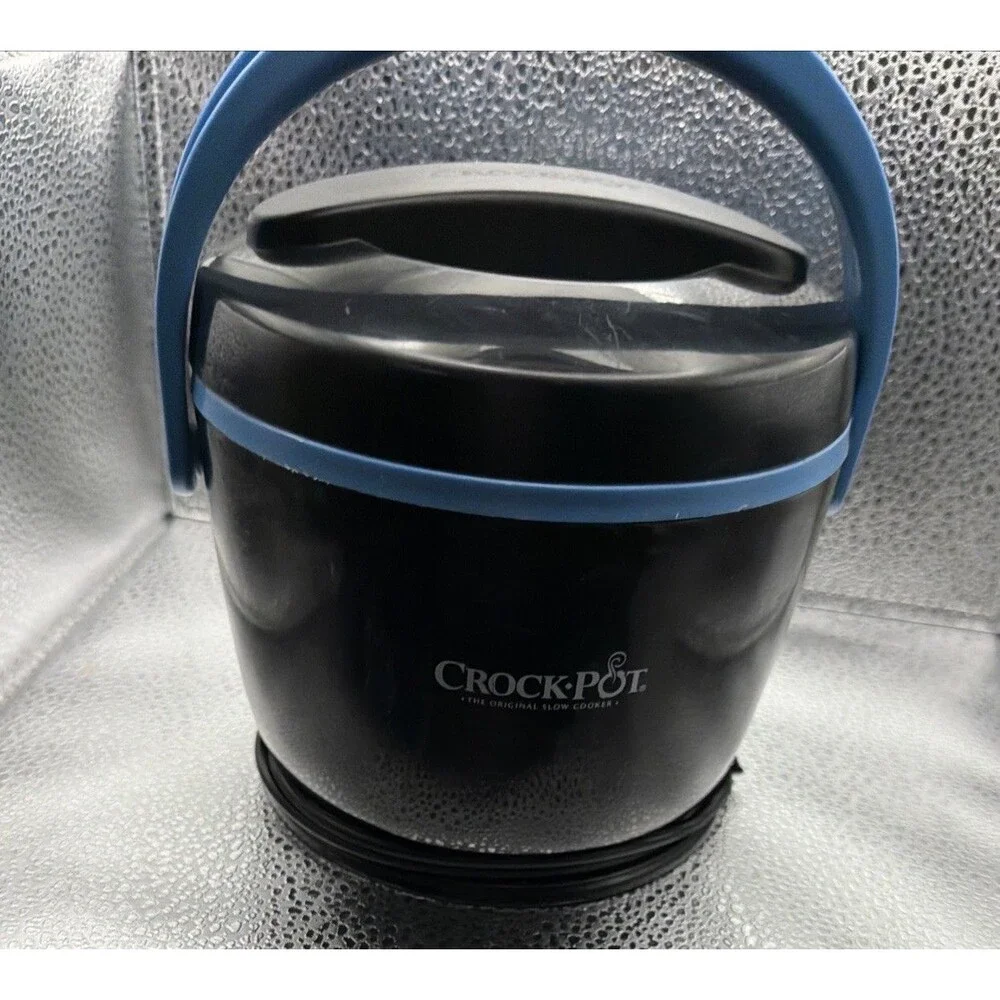 Crock-Pot Lunch Crock Food Warmer Blue Black 20 Oz Heat Travel Carry Slow Cooker